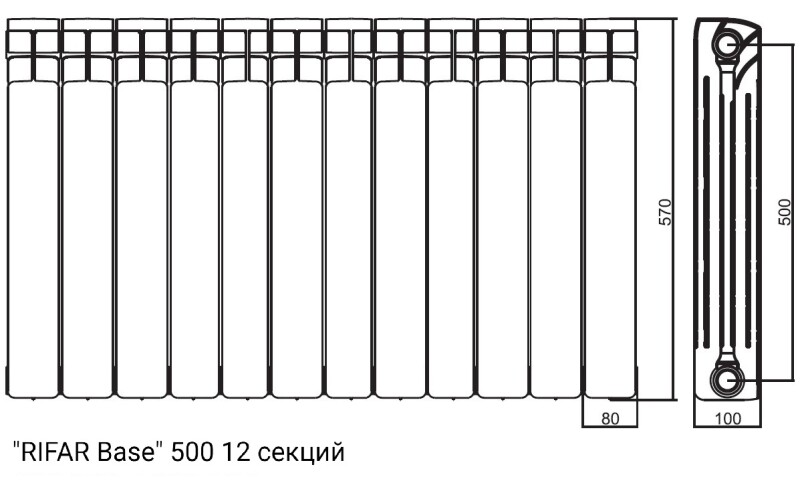 Одна секция батареи фото