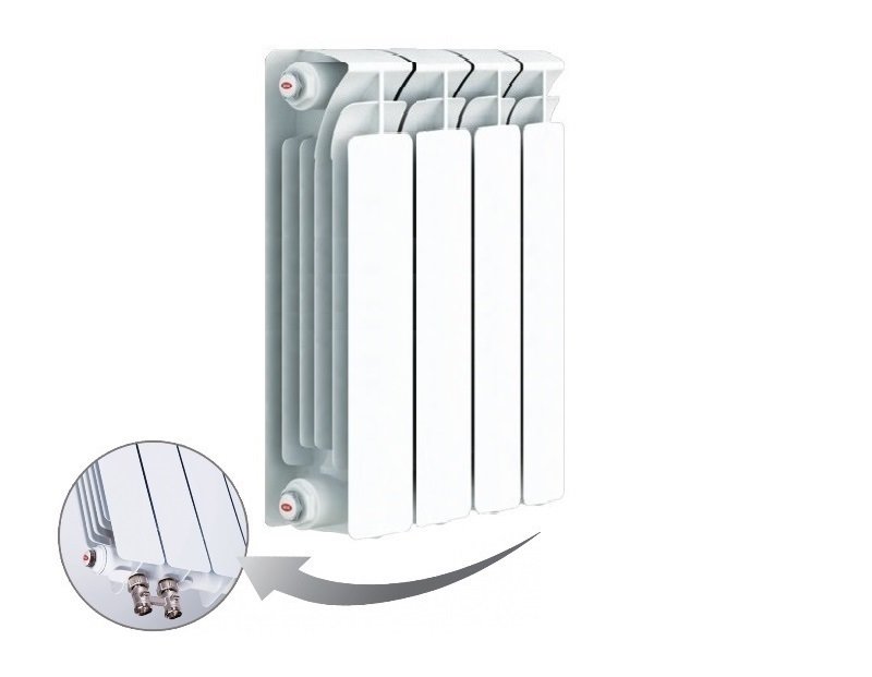Радиатор биметаллический RIFAR Base Ventil 500 - 4 секций нижнее правое подключение
