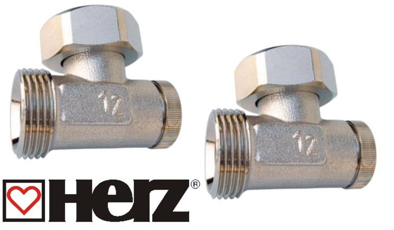 Комплект кранов herz для радиаторов rifar monolit ventil и alum ventil угловой