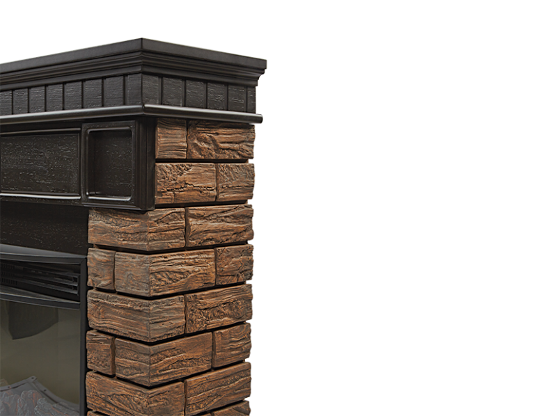 Камин электрический Electrolux Bricks Wood 30 (кирпич темный, шпон венге) с очагом EFP/P-3020LS